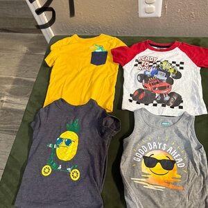 Vibrant Kids' T-Shirt Set - Yellow, Gray, Red